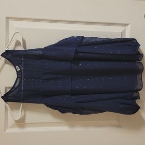 Navy Blue cold shoulder blouse